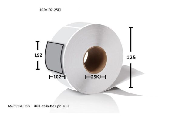 Etikettrull 102x192mm - 15 pk.