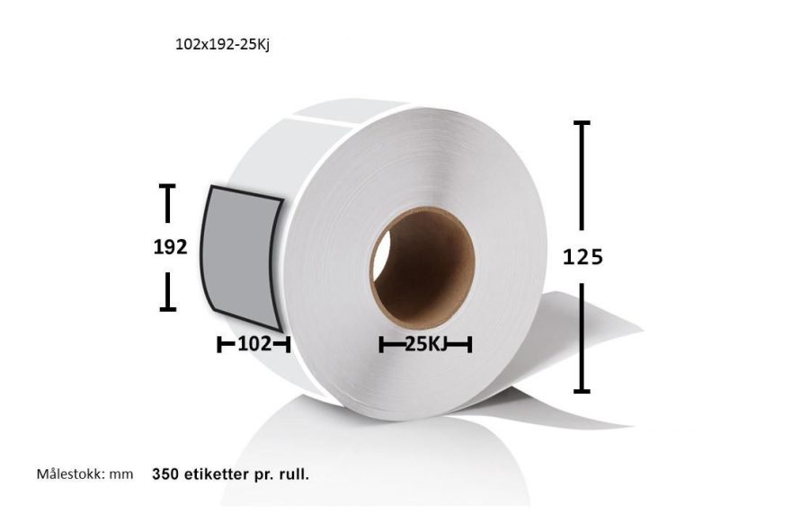 Etikettrull 102x192mm
