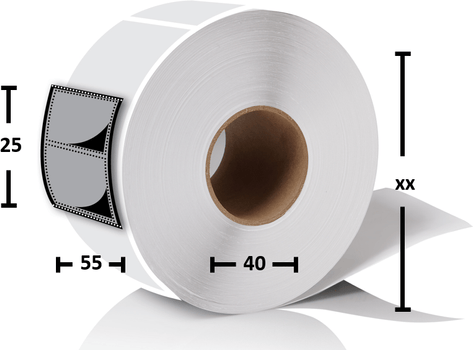 Etikettrull 55x25mm